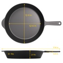 Cooklife 3-Piece Cast Iron Bundle 12" Griddle,12" Skillet, 10" Skillet