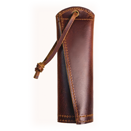 Leather Handle Holder (Dark Brown)_back view