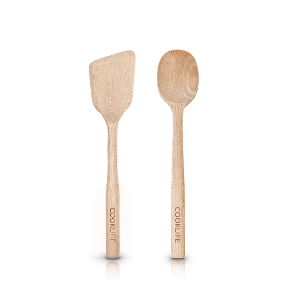 Cooklife 2-Piece Wooden Kitchen Utensil Set