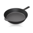 [CL-SK12-SO-BK-02] 12 inch Cast Iron Skillet Smooth Surface & Lightweight Series