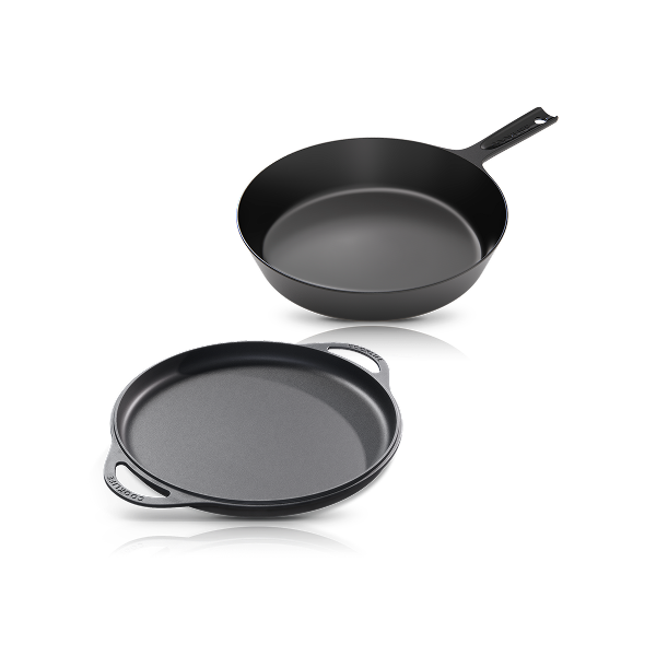 Cooklife 2-Piece Cast Iron Bundle 12" Griddle & 10" Skillet