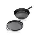 [CLR-SK10-DHG-KIT-2-G] Cooklife 2-Piece Cast Iron Bundle 12" Griddle & 10" Skillet