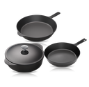 Cooklife 4-Piece Cast Iron Bundle 5.5 qt. Dutch Oven, 12" Skillet, 10" Skillet