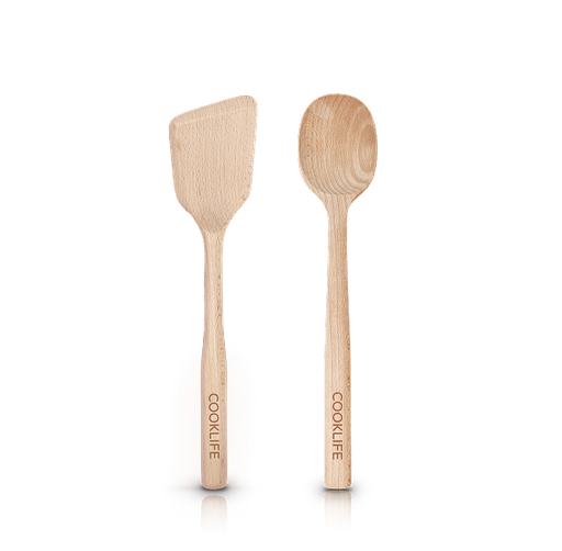 [CPP-WD-13-2-G] Cooklife 2-Piece Wooden Kitchen Utensil Set