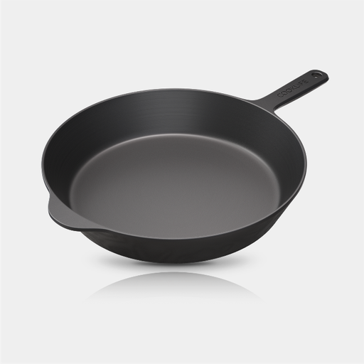 [CL-SK12-SO-BK-02] 12 inch Cast Iron Skillet Smooth Surface & Lightweight Series