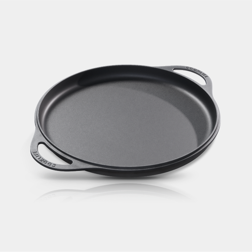 [CL-DHG12-SO-BK] 12 inch Cast Iron Double-handled Griddle Smooth Surface & Lightweight Series