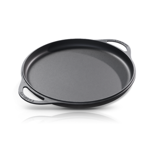 [CL-DHG12-SO-BK] Cooklife 12 Inch Cast Iron Double-handled Griddle Smooth Surface & Lightweight Series